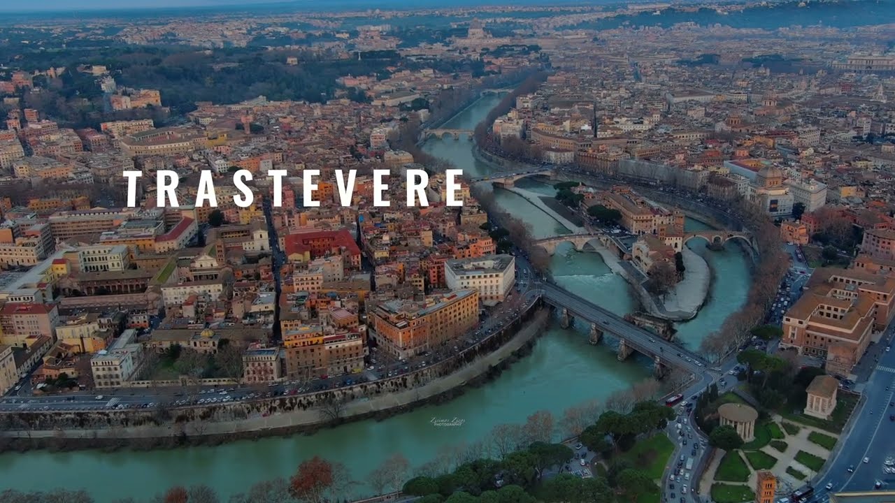 Behold the breathtaking aerial panorama of Tiber Island.