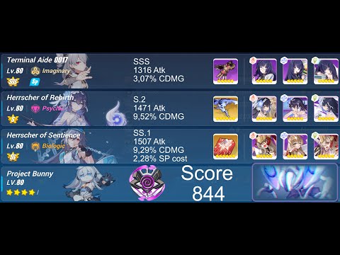 HI3 Nirvana 489D - Saha Assaka (Physical) [844pts / 846] - SS1 HoS, S2 HRB, TA - Honkai Impact 3rd