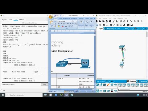 1.1.7 Lab - Basic Switch Configuration