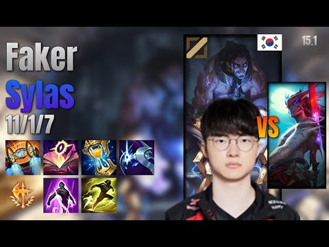 Faker Mid Sylas vs Yone lol KR solo rank Full Game 15.1 | 페이커 사일러스 vs 요네