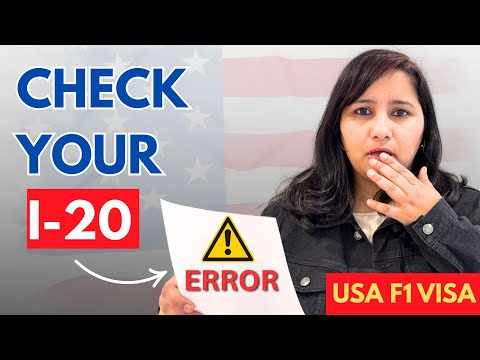 What mistakes should I check on my I-20 before my F1 visa interview?