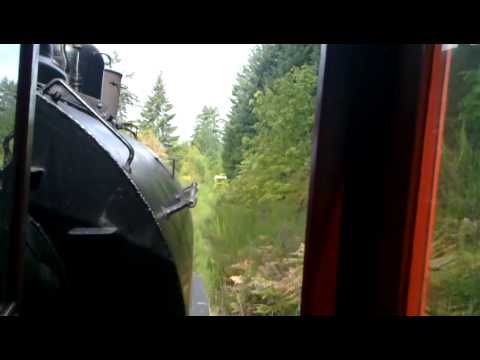 Alex driving steam locomotive in Port Alberny