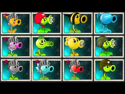 Plants vs Zombies 2 ALL PEA MAX LEVEL POWER-UP! vs GARGANTUAR