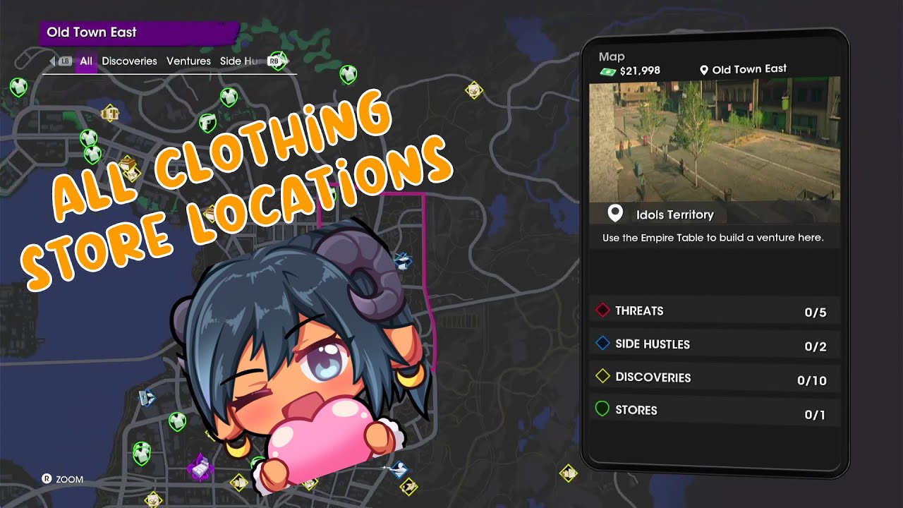 Saints Row All Base Clothing Options and All Store Locations