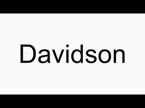 How to pronounce Davidson