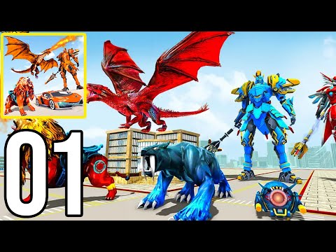 Royal Lion Robot Games - Dragon Robot Transform War - Gameplay Walkthrough Part 1 (iOS, Android)