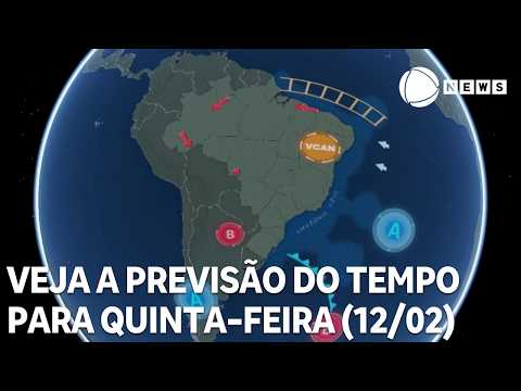 Veja a previsão do tempo para todo o país nesta quinta (12/02)