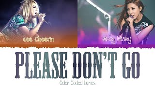 2NE1 (CL &amp; Minzy) - Please Don&#39;t Go [Color Coded Lyrics] (Han | Rom | Eng)
