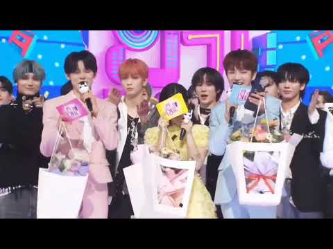 INKIGAYO (G)I-DLE 'FATE' Win and MC Yeonjun Jihu and Woohak Speech 240414