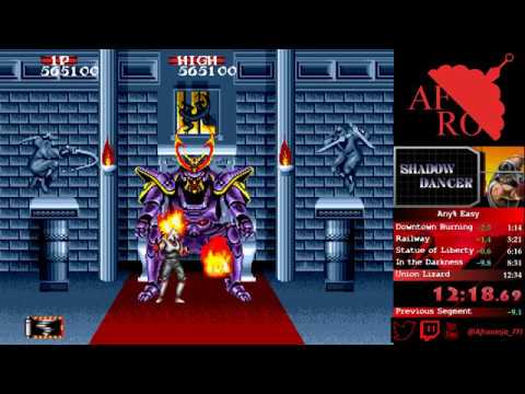 Shadow Dancer Genesis Speedrun 12:22:77 ANY% Easy!