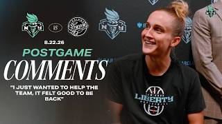 The Liberty’s Best Team Effort Yet Postgame vs. Fever 8/22/2026 | Fiebich, Johannès, & Ionescu WNBA
