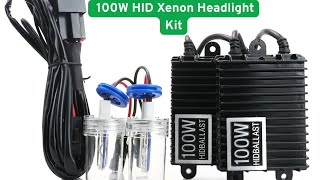 100W HID Xenon Headlight Kit | AC12V Ballast | H1 H3 H7 Bulbs | 4300K 6000K 8000K Bright Upgrade