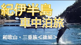 【和歌山・三重】軽キャンで2泊3日の車中泊旅《後編》イルカとクジラを見て触れて超感動！