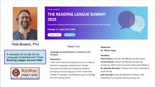 Morphological Instruction and language comprehension Bowers, Reading League Summit 2025
