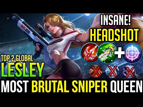 BRUTAL SNIPER!| Lesley Best Build & Gameplay | Top 2 Global Lesley | Mobile Legends