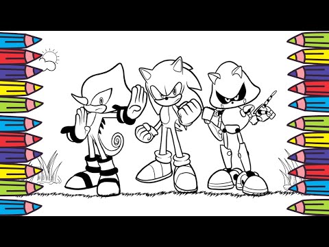 Sonic, Shadow, and Metal Sonic Coloring Pages | Epic Hedgehog Showdown! #drawingwithsekar #coloring