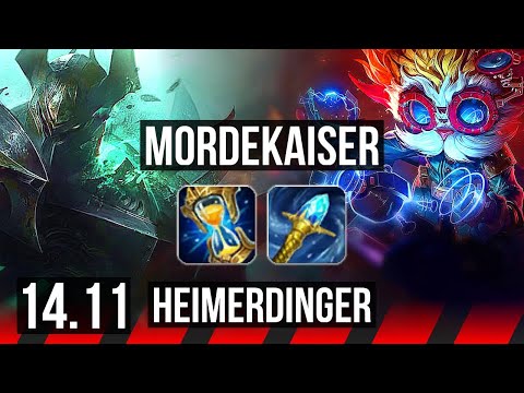 MORDEKAISER vs HEIMERDINGER (TOP) | 8/1/4, 6 solo kills, Legendary | KR Grandmaster | 14.11
