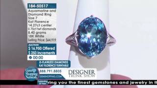 14.27 ct Aquamarine & Diamond Ring Live Auction ll Gem Shopping Network