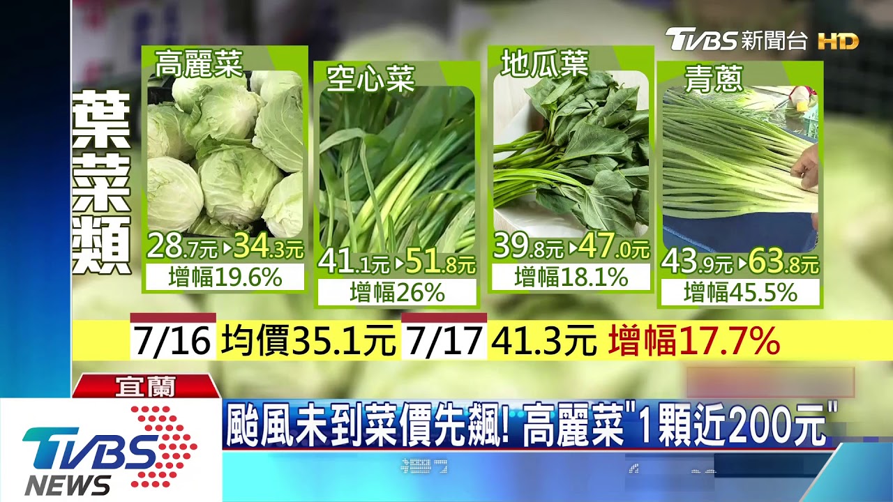颱風未到菜價先飆! 「高麗菜」1顆近200元