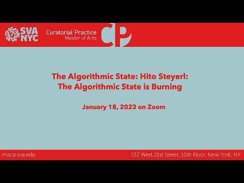 The Algorithmic State: Hito Steyerl - The Algorithmic State is Burning