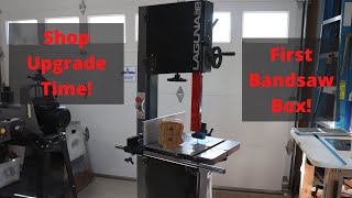 Unboxing our new Laguna 14BX woodworking bandsaw and making my first Bandsaw Box