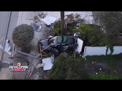 Driver hit police cruiser, light pole in Miami after stealing Ferrari, detectives say