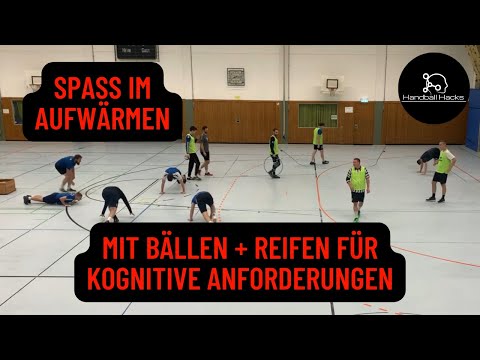 Kognitives Aufwärmen mit Bällen & Reifen! Spaß und Wettkampf auch dabei :)
