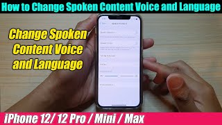 iPhone 12/12 Pro: How to Change Spoken Content Voice and Language