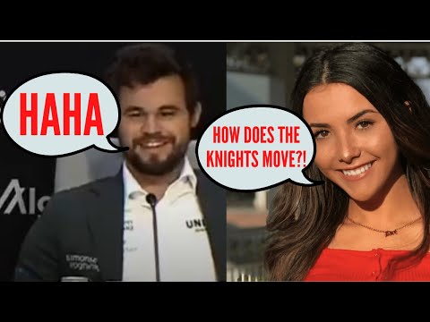 Andrea Botez ASKS Magnus Carlsen "HOW DOES THE KNIGHTS MOVE?!"