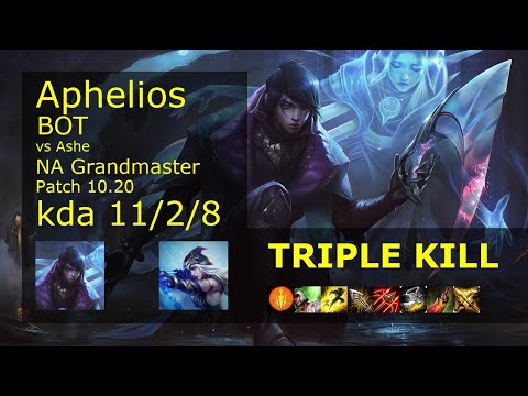 Aphelios ADC & Rakan vs Ashe & Bard - NA Grandmaster 11/2/8 Patch 10.20 Gameplay