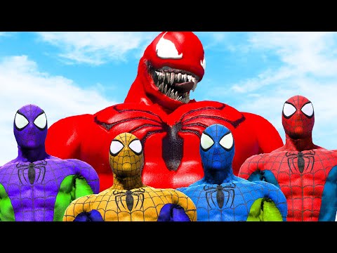 Color Team Spiderman vs Spider-Venom - Super Hero Animation Battle #UGSuperHeroBattle