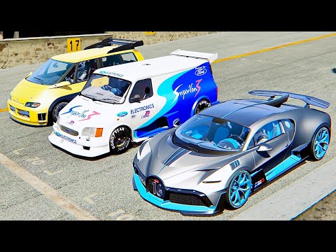 Bugatti Divo vs Renault Espace F1 vs Ford Supervan 3 - Old Spa