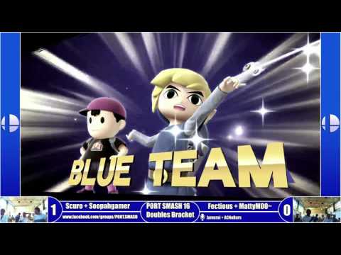 PORT SMASH 16 - Doubles Bracket - Scuro + SoopahGamer (Green) Vs Fectious + MattyMoo (Blue)