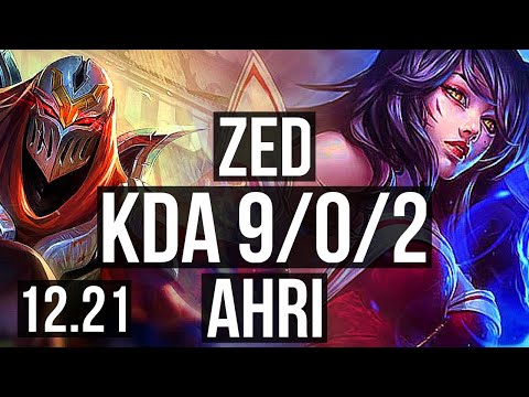 ZED vs AHRI (MID) | 9/0/2, 2.0M mastery, 800+ games, Legendary | EUW Diamond | 12.21