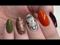 CELESTIAL MULTI COLOR FALL NAIL DESIGN