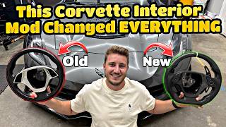 Kustom Interiors Carbon Fiber Steering Wheel TRANSFORMS My C7 Corvette! Step by Step install