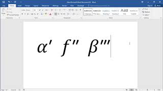 How to type prime , double prime and triple prime math symbols in word