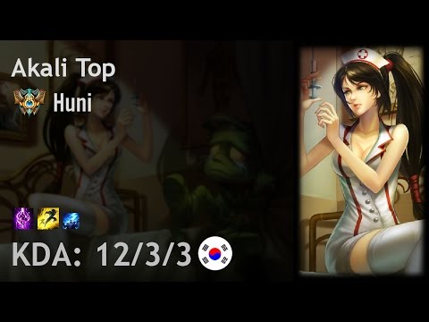 Akali Top vs Camille - Huni - KR Challenger Patch 6.24