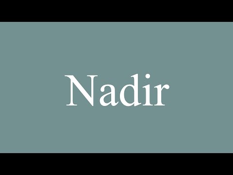 How to Pronounce ''Nadir'' Correctly in French