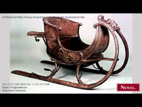 Art Moderne/1940s Antique Sleigh/toboggan/sled English
