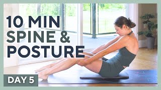 DAY 5 💚 10 min Morning Yoga & Pilates - SPINE & POSTURE - Yogalates Challenge