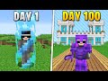 I Survived 100 Days In A 1x1 WORLD BORDER