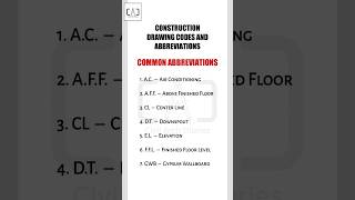 CONSTRUCTION DRAWING CODES AND ABBREVIATIONS Common Abbreviations #construction #drawing #plan #cad