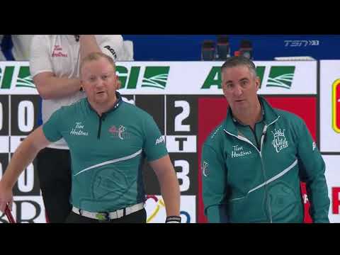#brier2021 Wayne Middaugh (WC3) beats Cotter/Laycock (BC) with voodoo & M&Ms