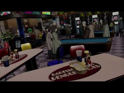 Persona 5 Royal Ambience - Kichijoji 199X - 1 hour with Penguin Sniper Ambience and Light Rain