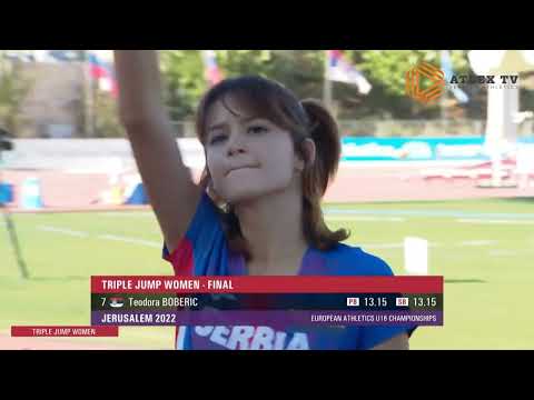 Teodora Boberić 🥈 SREBRO U18 EP  | troskok - 13,36m PB | Jerusalim 2022