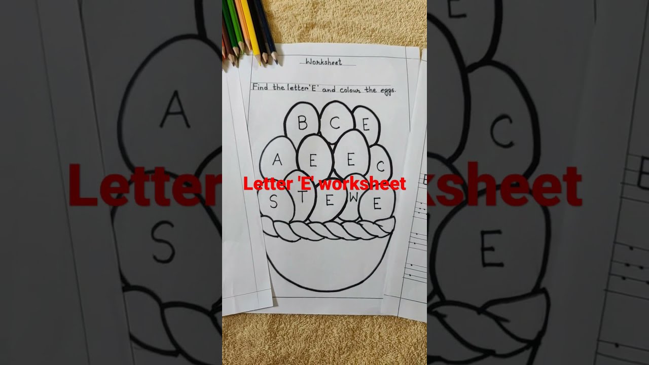 Letter 'E' worksheets// Vowel letter related worksheet/ preschool learning👨‍💻👨‍💻