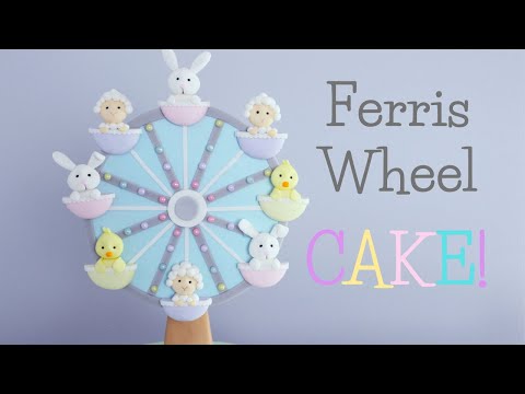 3D Spring/Easter Ferris Wheel Baby Shower Cake Tutorial!