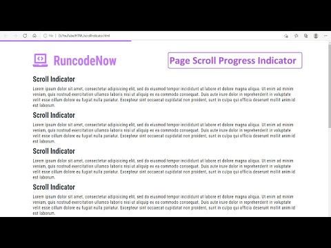 Page Scroll Progress Indicator Using Html Css Javascript Scroll Indicator In Js Runcodenow