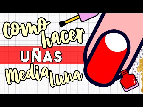 ¡5 COMBINACIONES! · CÓMO HACER UÑAS MEDIA LUNA 🌙